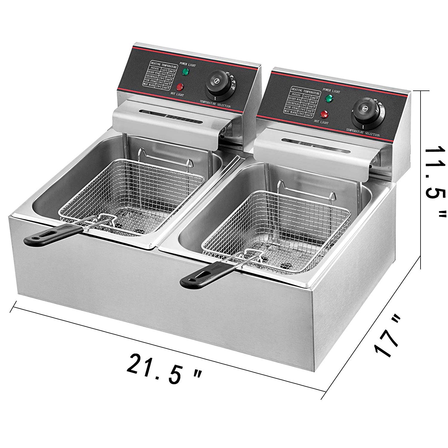 Imported Best Quality Commercially Double Deep Fryer 2 Tank 2 Basket